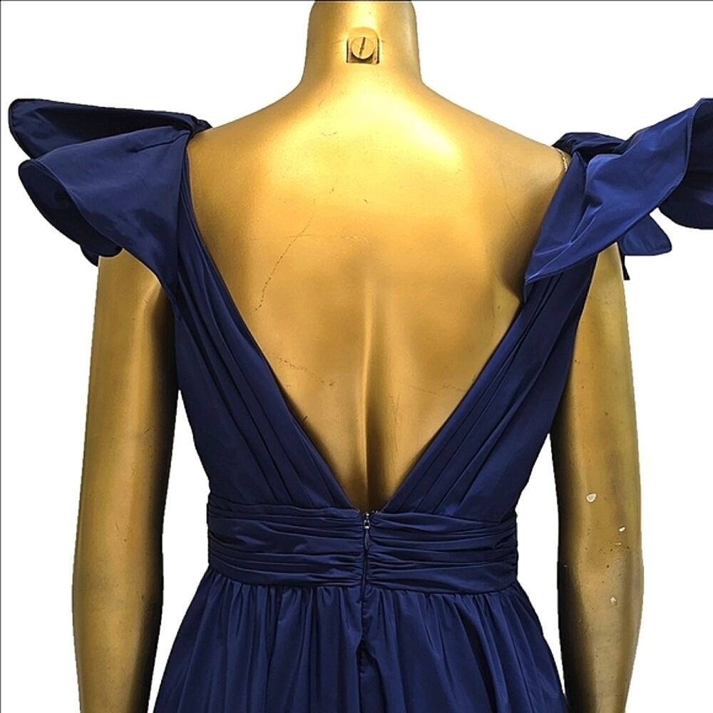 Marchesa Notte Taffeta Ball Gown Navy Blue 6 - Picture 4 of 11